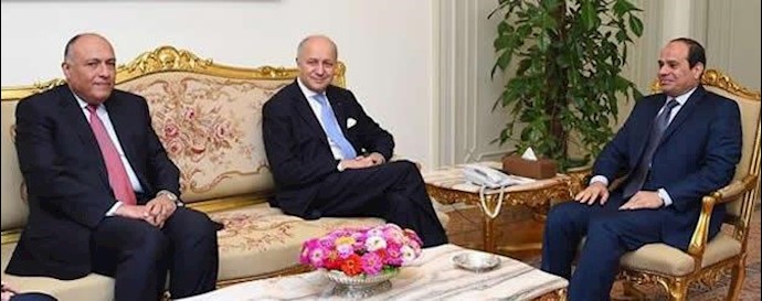 دیدار فابیوس با عبدالفتاح السیسی رئیس‌جمهور مصر