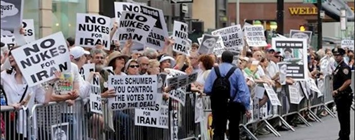تظاهرات مردم آمریکا علیه توافق با رژیم ایران