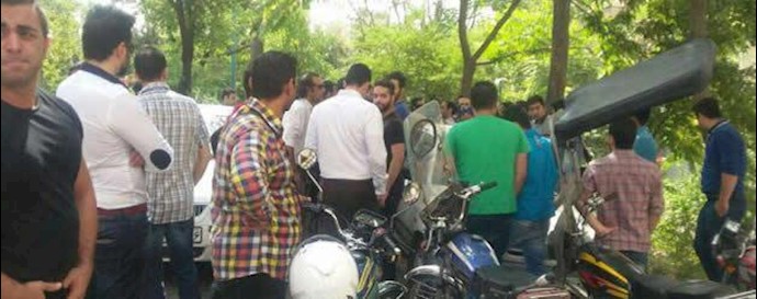 ازدحام حین درگیری جوانان در پارک پردیسان تهران با نیروی سرکوبگربه اصطلا ح امنیت تهران 