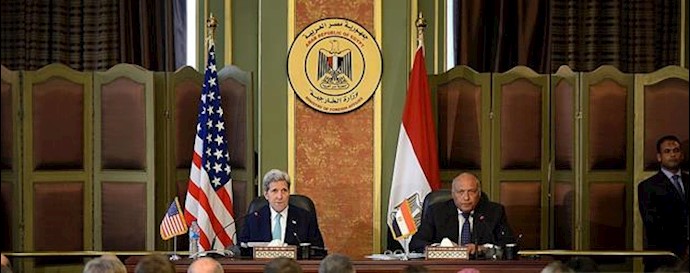 کنفرانس مشترک مطبوعاتی وزیر خارجه آمریکا و سامح شکری در قاهره
