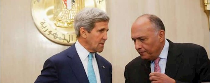 سامح شکری وزیر خارجه مصر و جان کری وزیر خارجه آمریکا
