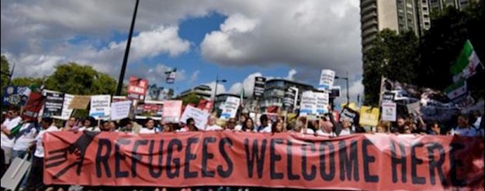 تظاهرات دهها هزار نفر در لندن  در حمایت از پناهندگان سوری