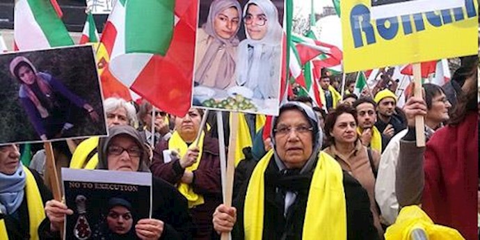تظاهرات نه به روحانی در پاریس - قانونگذاران ”استراتژی بحران “رژیم ایران در خاورمیانه را  محکوم کردند