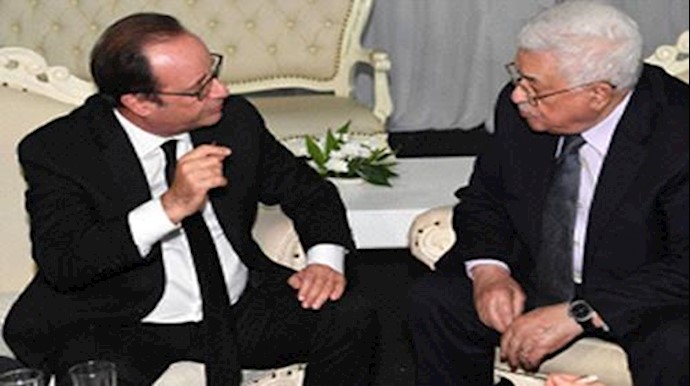 د‌یدار محمود عباس رئیس دولت فلسطین با فرانسوا اولاند رئیس‌جمهور فرانسه