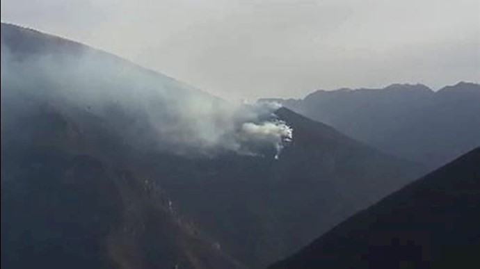 آتش سوزی در جنگلهای مرزن آباد چالوس 
