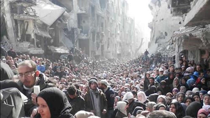 بمباران اردوگاه یرموک توسط هواپیماهای بشار اسد