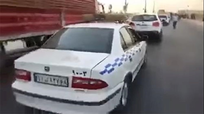 حضور خودروهای پلیس رژیم ایران در خیابانهای شهرهای عراق