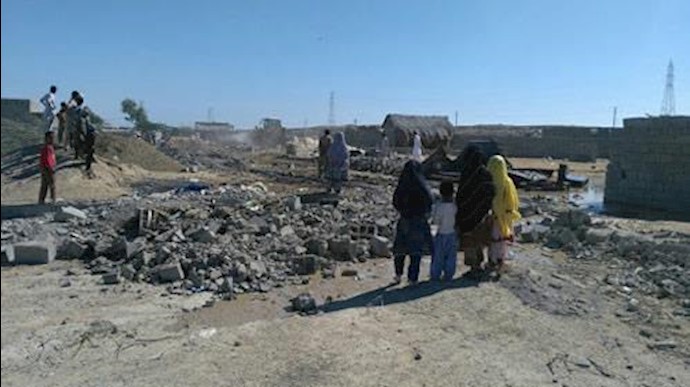 تخریب خانه‌های مردم در یکی از روستاهای چابهار