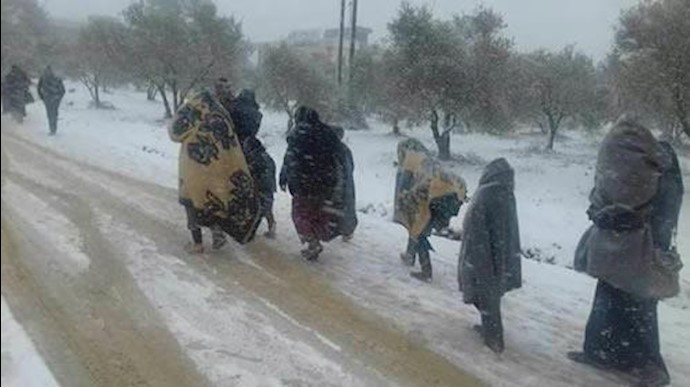بارش برف در سوریه