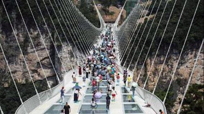 افتتاح پل معلق چین