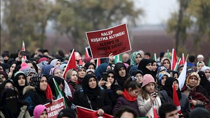 تظاهرات در ترکیه در حمایت از مردم قهرمان حلب