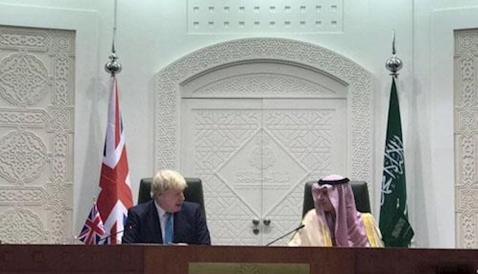 بوریس جانسون وزیر خارجه انگلستان و وزیر امور خارجه عربستان عادل الجبیر 