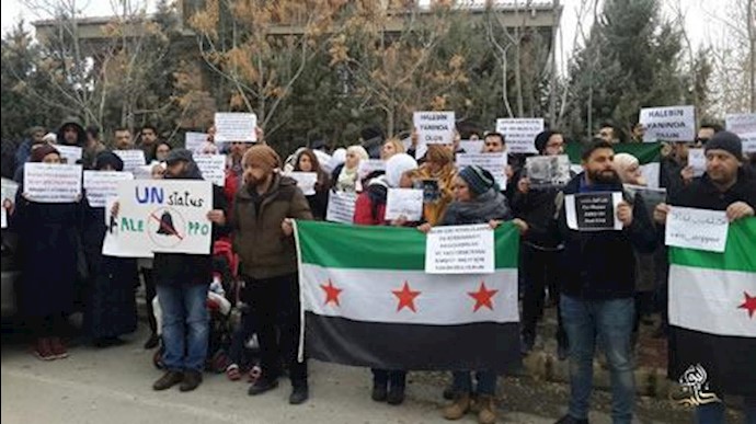 تظاهرات مردم ترکیه در حمایت از حلب