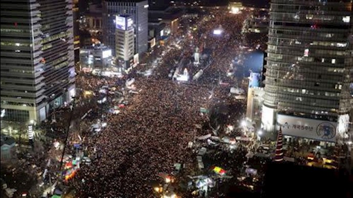 راهپیمایی صدها هزار نفری در کره جنوبی