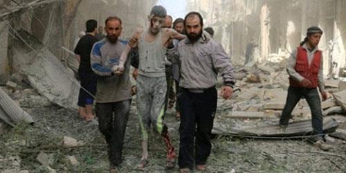 بمباران حلب توسط هواپیماهای جنگی بشار اسد