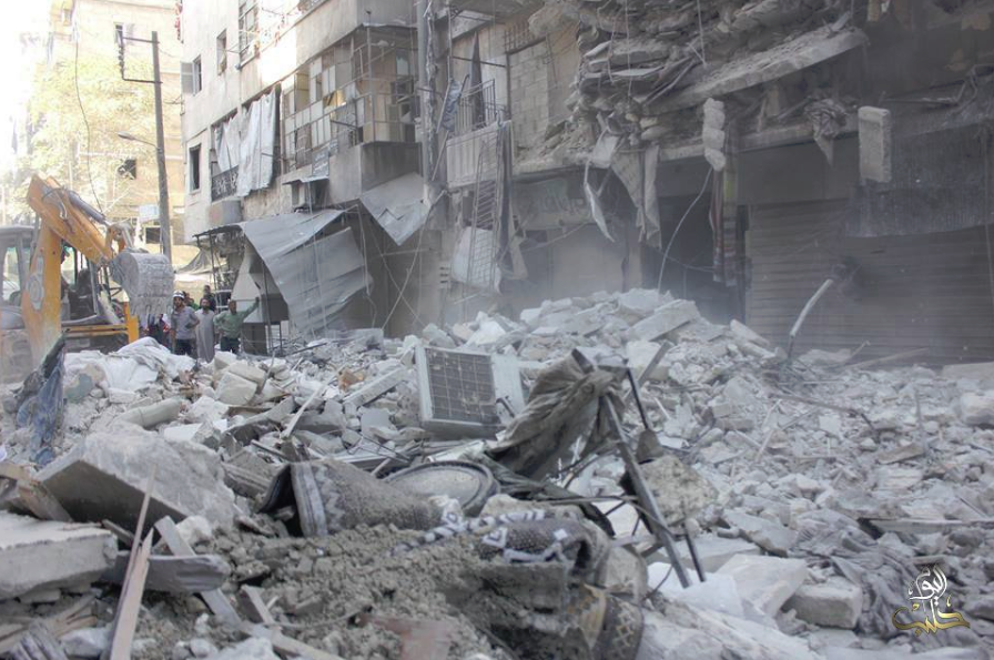 آثار بمبارانهای سنگين در شهر حلب