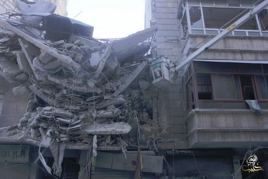 آثار بمبارانهای سنگين در شهر حلب