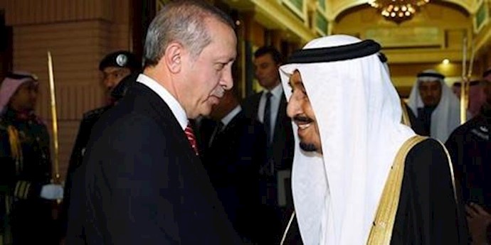 ملک سلمان پادشاه عربستان و رجب طیب اردوغان رئیس جمهور ترکیه -آرشیو