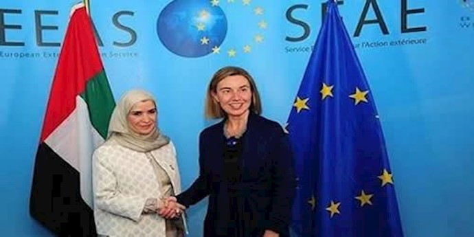 فدریکا موگرینی - أمل القبیسی رئیس مجلس ملی امارات متحده عربی 
