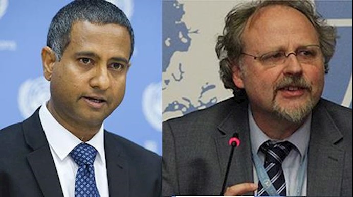 احمد شهید و هاینر بی یلفلد گزارشگران ویژه سازمان ملل
