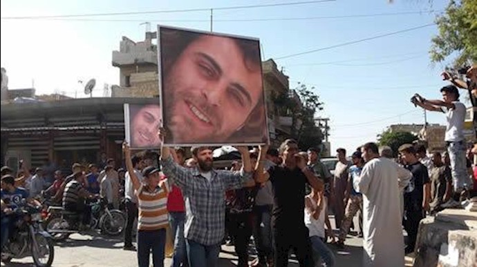مراسم خاکسپاری شهید خالد العیسی در ادلب
