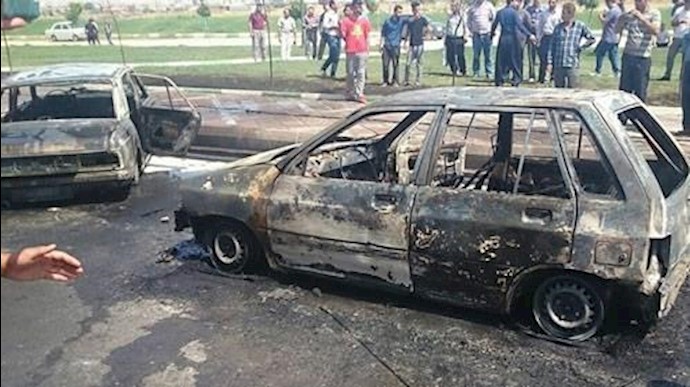انفجار خودروی بنز حامل سوخت در کرمانشاه