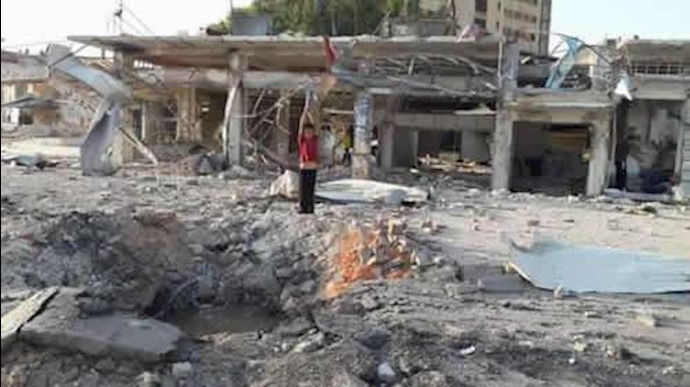 بمباران وحشیانه الوعر حمص توسط هواپیماهای روسی و اسد 