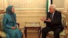 محمود عباس رئیس دولت  فلسطین - مریم رجوی رئیس جمهور برگزیده مقاومت ایران 
