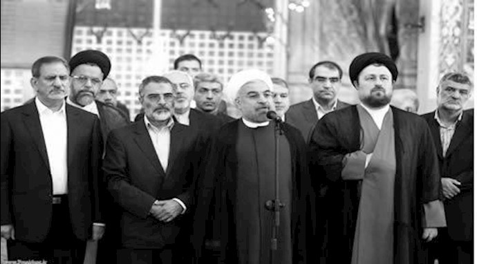 دولت آخوند حسن روحانی بر سر قبر خمینی