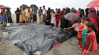 تعدادی از قربانیان واژگونی قایق پناهندگان روهینگیایی 