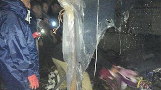 سوختن چادر زلزله‌زدگان در ثلاث باباجانی