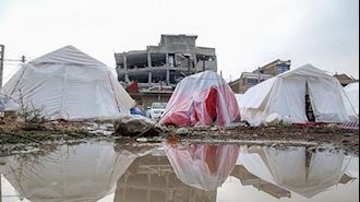 برف و بوران با مردم زلزله زده کرمانشاه