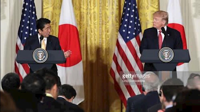 دونالد ترامپ و شینزوآبه نخست وزیر ژاپن