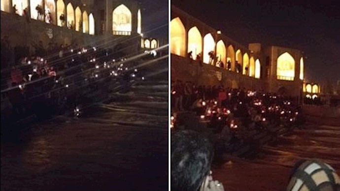 تجمع اعتراضی در سی و سه پل اصفهان