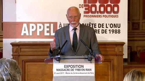 ژاک فیِت، نمایشگاه یادبود شهیدان قتل‌عام 67 در شهرداری منطقه 2 پاریس