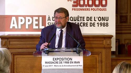 برونو ماسه، نمایشگاه یادبود شهیدان قتل‌عام 67 در شهرداری منطقه 2 پاریس