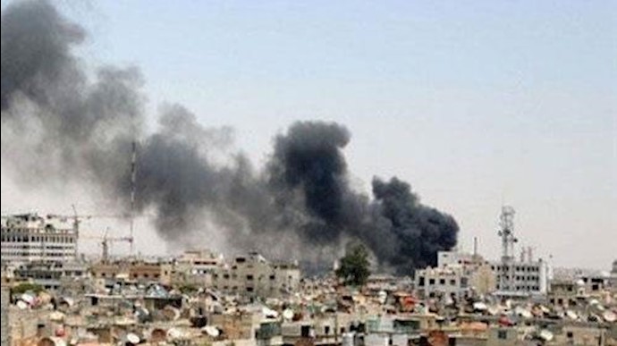 بمباران حومه دمشق توسط هواپیماهای اسد