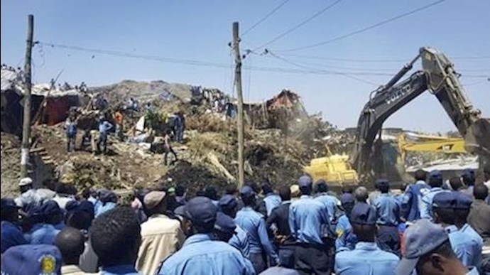 رانش توده عظیمی از زباله در اتیوپی