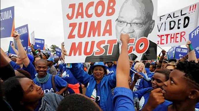 تظاهرات برای برکناری رئیس جمهورآفریقای جنوبی