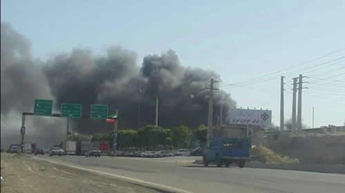 آتش سوزی در کارخانه ایران خودرو تبریز 