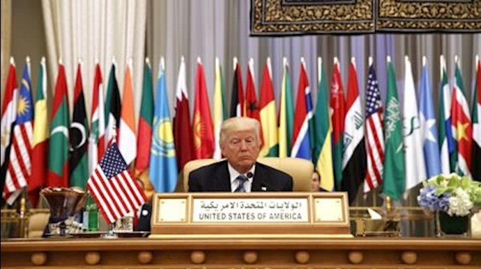 دونالد ترامپ در جلسه رهبران عرب در ریاض 