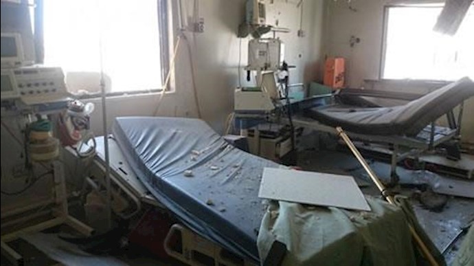 بیمارستان بمباران شده توسط هواپیماهای اسد 