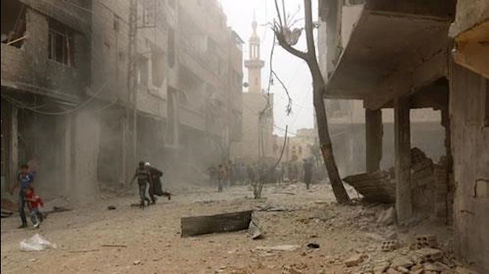 یک محله سوری در زیر بمباران 