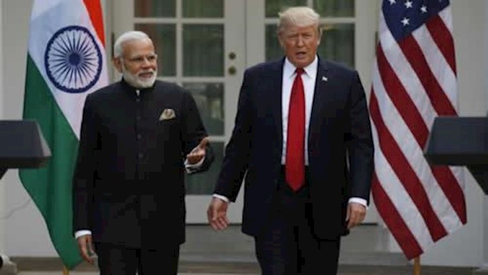 دونالد ترامپ رئیس‌جمهور آمریکا و نارندرا مودی نخست‌وزیر هند