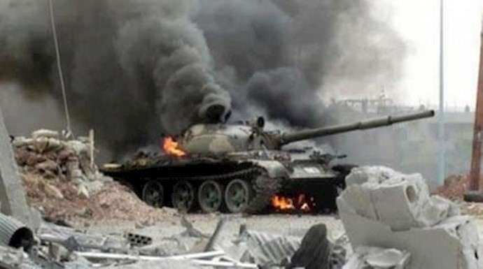 انهدام یک تانک نظامیان اسد 