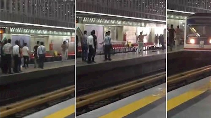 حمله جوانی به آخوند مزاحم در متروی شهرری