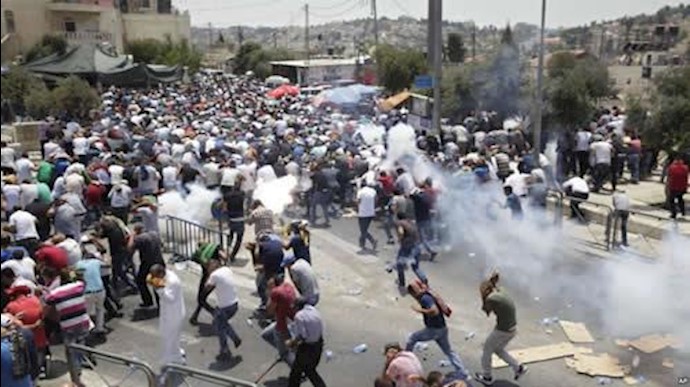 حمله نیروهای اسرائیلی به تظاهرکنندگان فلسطینی