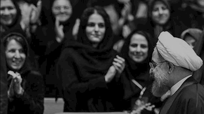 فضاحت ترکیدن بادکنک «حقوق زنان» و قولهای آخوند روحانی در جریان نمایش انتخابات