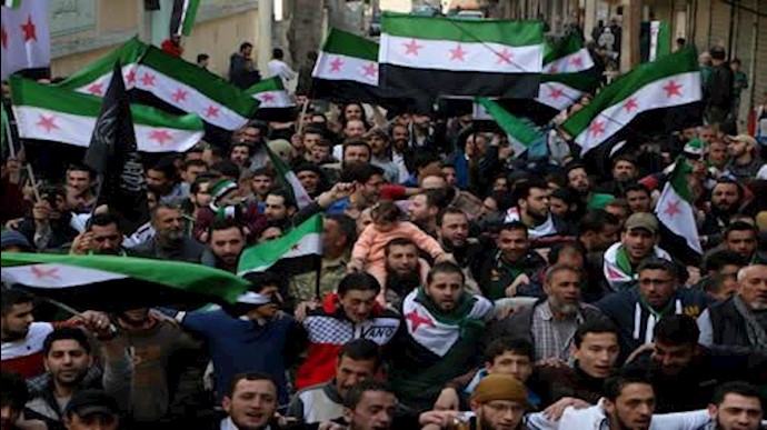 تظاهرات در مناطق آزاد شده برای سرنگونی رژیم اسد
