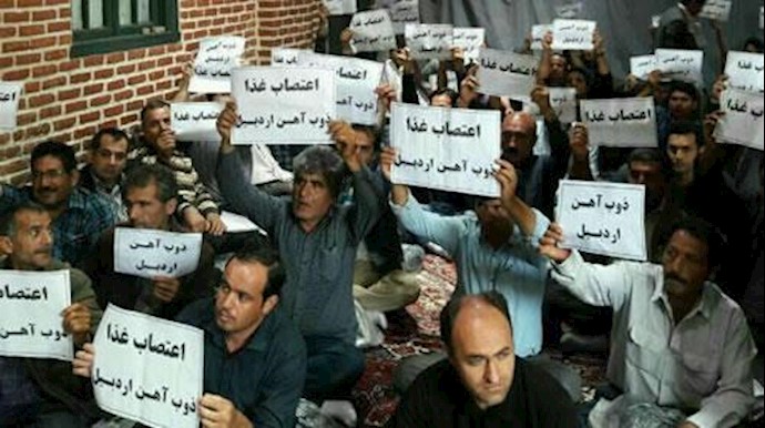 اعتصاب کارگران ذوب آهن اردبیل در مسجد